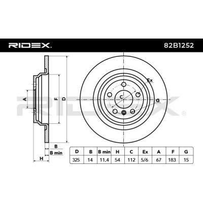 Bremsscheibe RIDEX 82B1252 82B1252 - foto 3