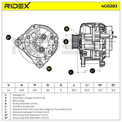 Generator RIDEX 4G0283 4G0283 - foto 5