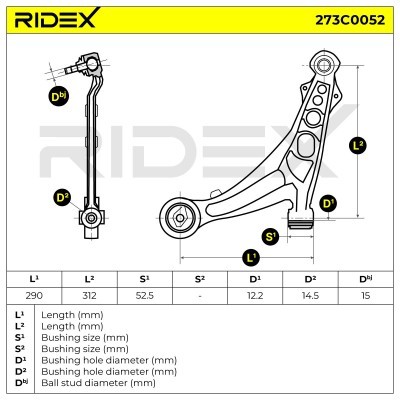 Querlenker RIDEX 273C0052 273C0052 - foto 8