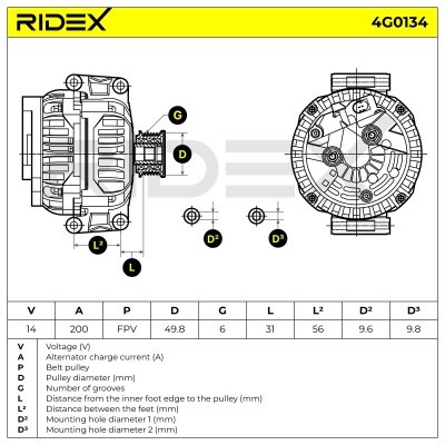 Generator RIDEX 4G0134 4G0134 - foto 6