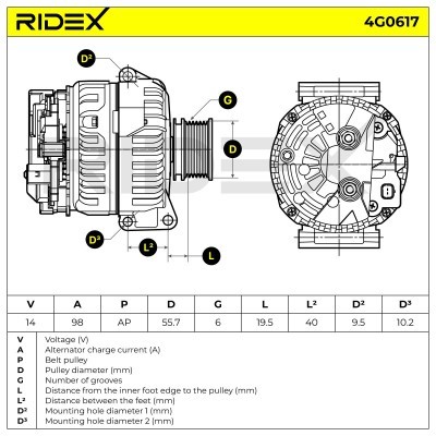 Generator RIDEX 4G0617 4G0617 - foto 5