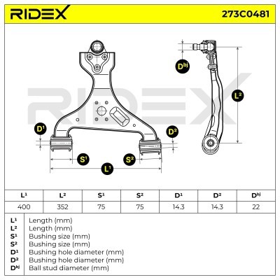 Querlenker RIDEX 273C0481 273C0481 - foto 4