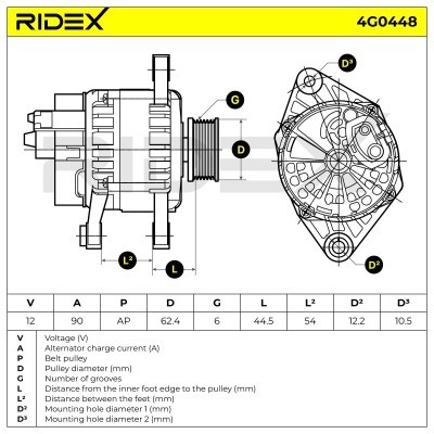 Generator RIDEX 4G0448 4G0448 - foto 5