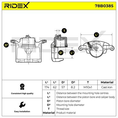 Bremssattel RIDEX 78B0385 78B0385 - foto 5