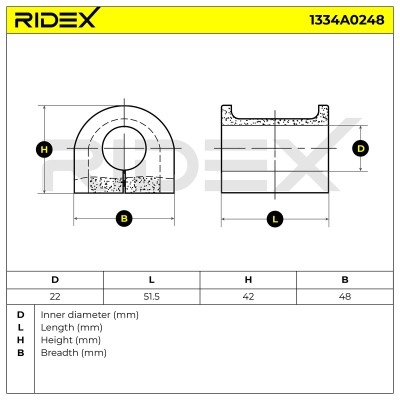 Lagerung, Stabilisator RIDEX 1334A0248 1334A0248 - foto 5