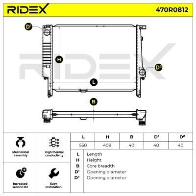 Kühler, Motorkühlung RIDEX 470R0812 470R0812 - foto 5