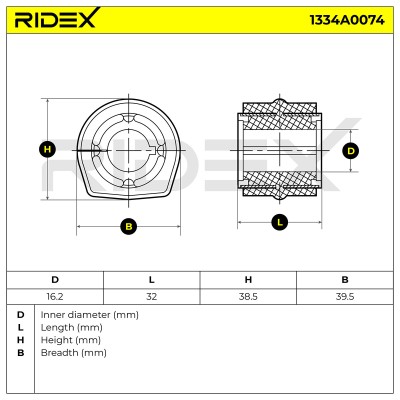 Lagerung, Stabilisator RIDEX 1334A0074 1334A0074 - foto 6