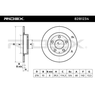 Bremsscheibe RIDEX 82B1234 82B1234 - foto 6