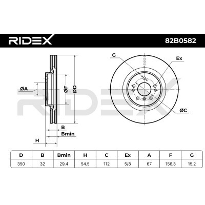 Bremsscheibe RIDEX 82B0582 82B0582 - foto 5