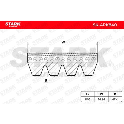 Keilrippenriemen Stark SK-4PK840 SK-4PK840 - foto 5