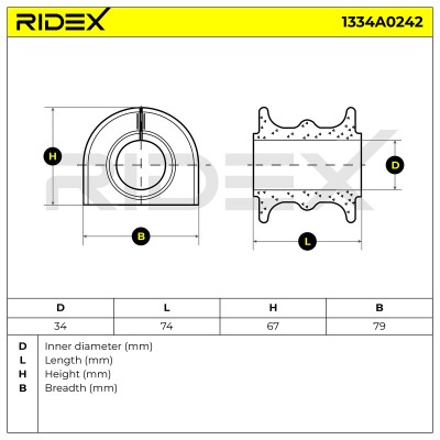 Lagerung, Stabilisator RIDEX 1334A0242 1334A0242 - foto 4