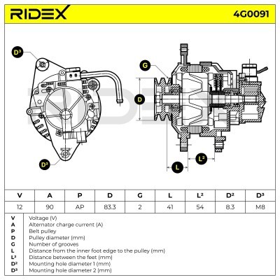 Generator RIDEX 4G0091 4G0091 - foto 6