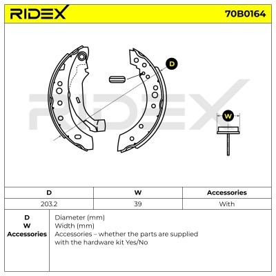 Bremsbeläge Satz RIDEX 70B0164 70B0164 - foto 5