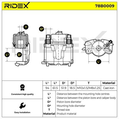Bremssattel RIDEX 78B0009 78B0009 - foto 5