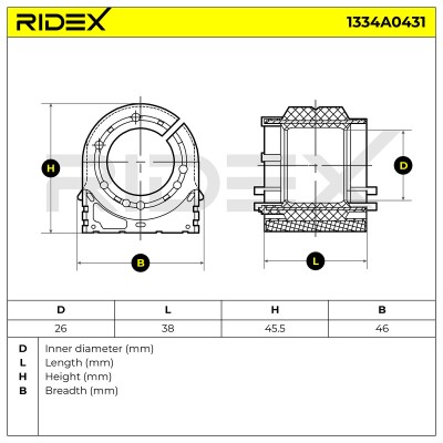 Lagerung, Stabilisator RIDEX 1334A0431 1334A0431 - foto 5