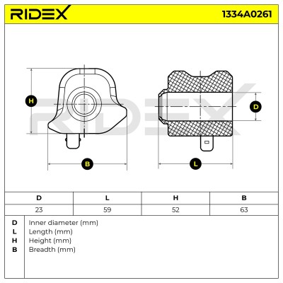 Lagerung, Stabilisator RIDEX 1334A0261 1334A0261 - foto 5