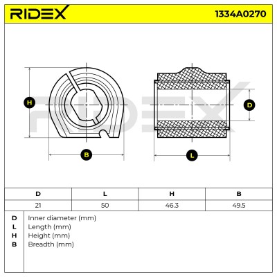 Lagerung, Stabilisator RIDEX 1334A0270 1334A0270 - foto 6