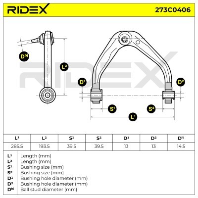 Querlenker RIDEX 273C0406 273C0406 - foto 6
