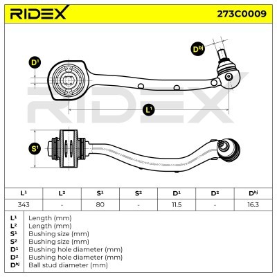 Querlenker RIDEX 273C0009 273C0009 - foto 8