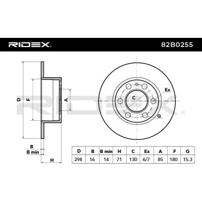 Bremsscheibe RIDEX 82B0255 82B0255 - foto 3