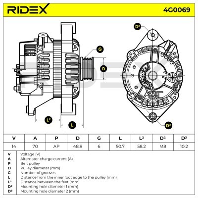 Generator RIDEX 4G0069 4G0069 - foto 5