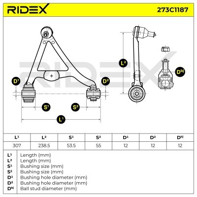 Querlenker RIDEX 273C1187 273C1187 - foto 6