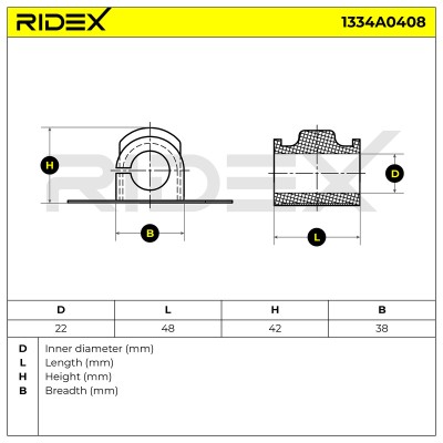 Lagerung, Stabilisator RIDEX 1334A0408 1334A0408 - foto 6
