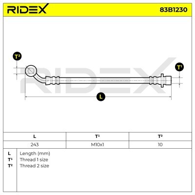Bremsschlauch RIDEX 83B1230 83B1230 - foto 7