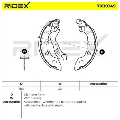 Bremsbeläge Satz RIDEX 70B0349 70B0349 - foto 5