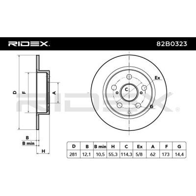 Bremsscheibe RIDEX 82B0323 82B0323 - foto 6