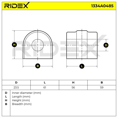 Lagerung, Stabilisator RIDEX 1334A0485 1334A0485 - foto 5