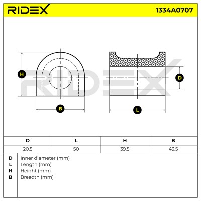 Lagerung, Stabilisator RIDEX 1334A0707 1334A0707 - foto 4