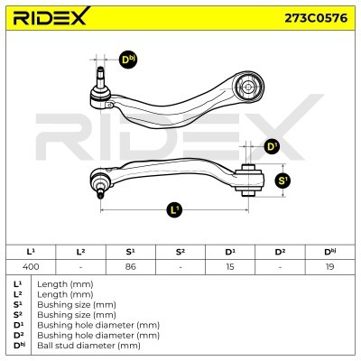 Querlenker RIDEX 273C0576 273C0576 - foto 5