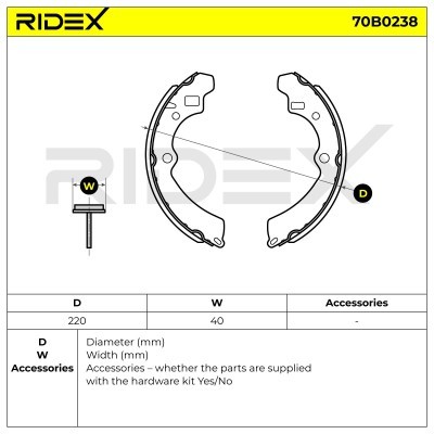 Bremsbeläge Satz RIDEX 70B0238 70B0238 - foto 6