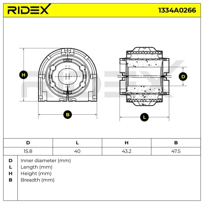 Lagerung, Stabilisator RIDEX 1334A0266 1334A0266 - foto 5