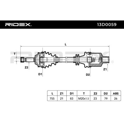 Antriebswelle RIDEX 13D0059 13D0059 - foto 6