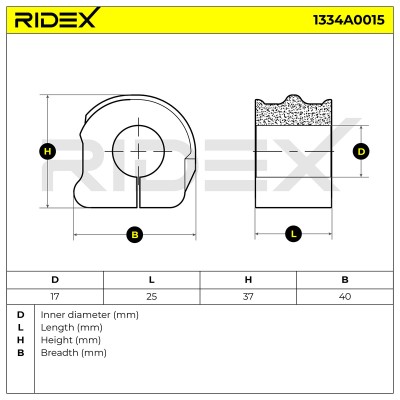 Lagerung, Stabilisator RIDEX 1334A0015 1334A0015 - foto 5