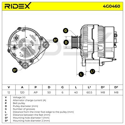 Generator RIDEX 4G0460 4G0460 - foto 5