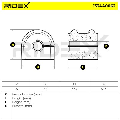 Lagerung, Stabilisator RIDEX 1334A0062 1334A0062 - foto 5