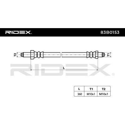 Bremsschlauch RIDEX 83B0153 83B0153 - foto 6