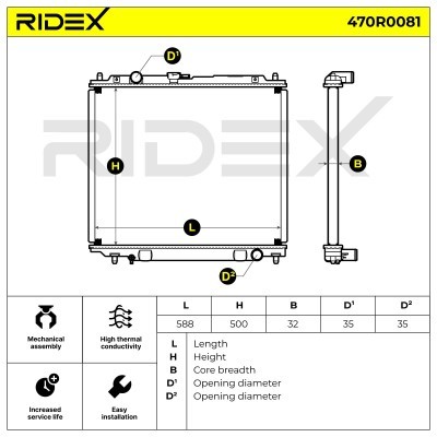 Kühler, Motorkühlung RIDEX 470R0081 470R0081 - foto 8