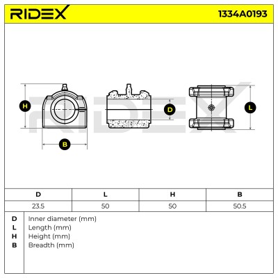 Lagerung, Stabilisator RIDEX 1334A0193 1334A0193 - foto 4