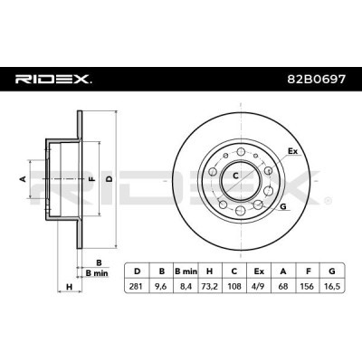 Bremsscheibe RIDEX 82B0697 82B0697 - foto 3