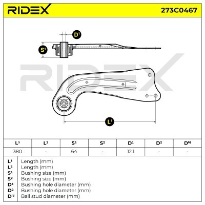 Querlenker RIDEX 273C0467 273C0467 - foto 5