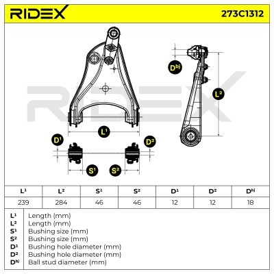 Querlenker RIDEX 273C1312 273C1312 - foto 7