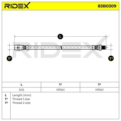Bremsschlauch RIDEX 83B0309 83B0309 - foto 5