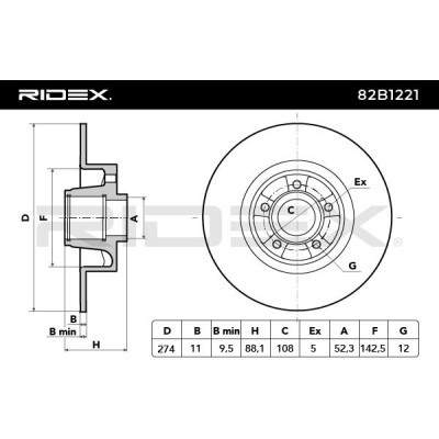 Bremsscheibe RIDEX 82B1221 82B1221 - foto 3