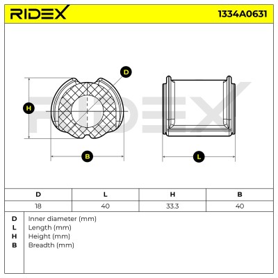 Lagerung, Stabilisator RIDEX 1334A0631 1334A0631 - foto 5