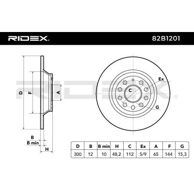 Bremsscheibe RIDEX 82B1201 82B1201 - foto 5