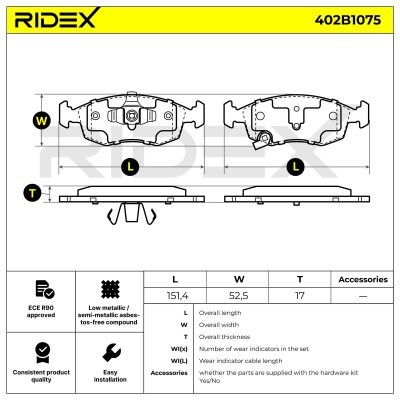 Bremsbeläge Satz RIDEX 402B1075 402B1075 - foto 6